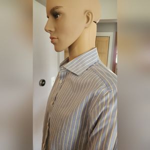 Charles Tyrwhitt Striped Long Sleeve Button Down Dress Shirt